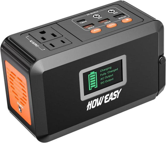 HOWEASY Portable Powe Bank,Peak 110V/120W ,24000Mah Mini Charger Power Bank with AC Qutletpower Station for Qutdoor Campinghome Office Hurricane Emergency Accessories Laptop Smartphone Wireless Portable USB-C Christmas Power Bank